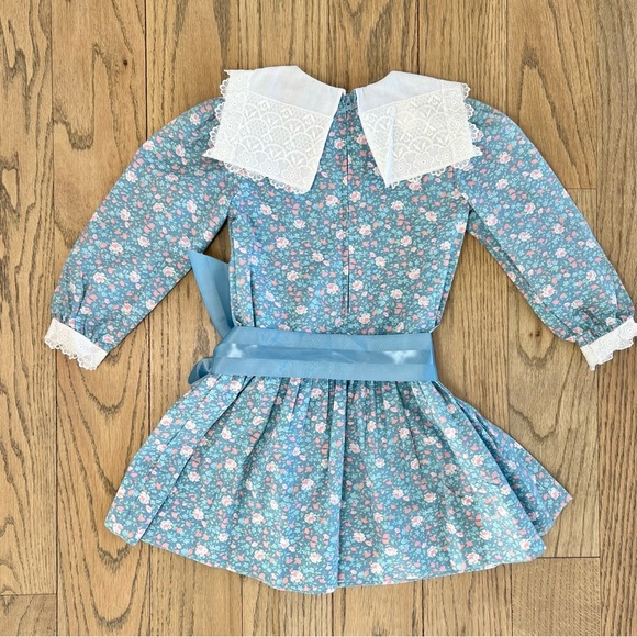 The Children’s Hour by Jan Brigg’s Vintage Blue Ditsy Floral Dress Size 4T - Picture 13 of 15